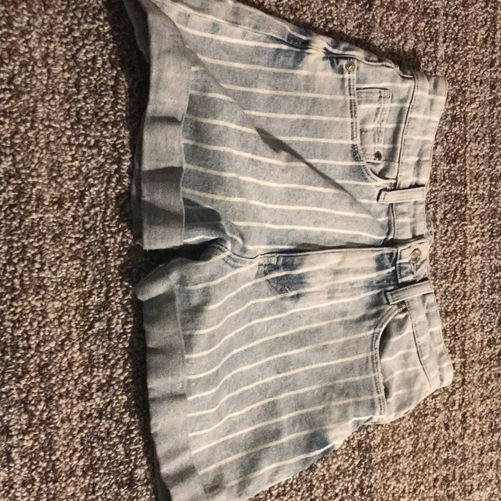 Pacsun Striped Denim Jean Shorts